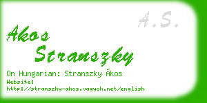 akos stranszky business card